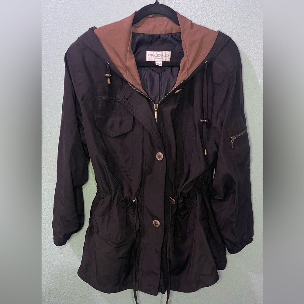 Charles Klein Women's Black and Brown Utility Jacket